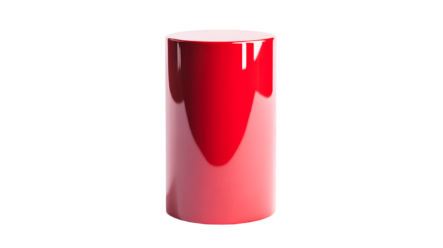 Sleek Red Cylinder Glossy Finish Minimalist Design
