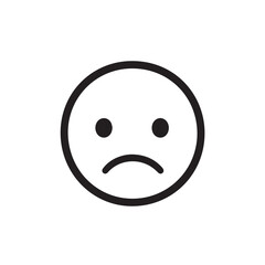 Fototapeta premium Sad emoticon displays negativity on plain background sadness expressed