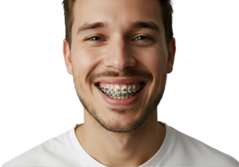 A male doctor doing treatment of a male`s teeth, Peoples after having braces on their teeths