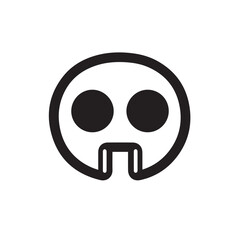 Fototapeta premium Minimalist skull graphic presents stylized design element flatly