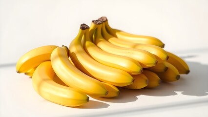 Fresh Bananas on White Background