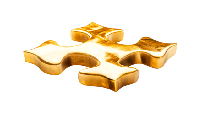 Golden Puzzle Piece Success Solution Luxury