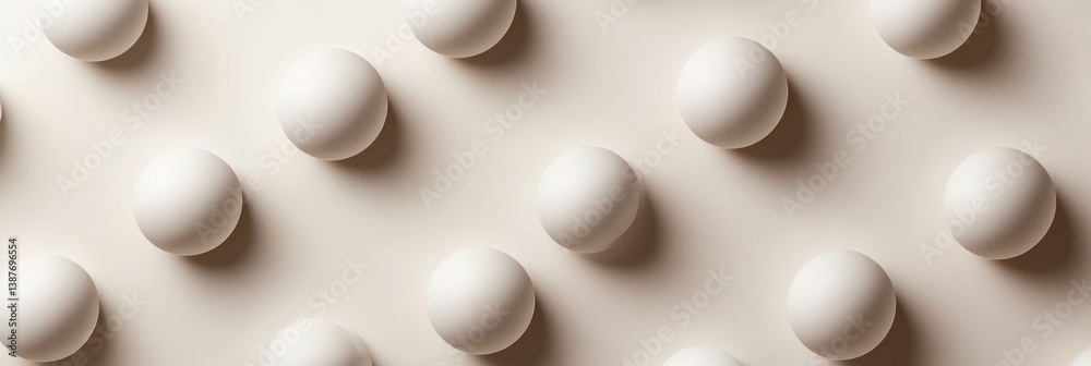 Leinwandbilder structured pattern of matte white spheres creates a harmonious minimalist aesthetic against a soft n