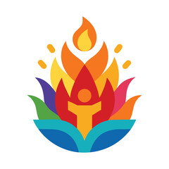 A Colorful Pentecost Day Celebration vector illustration on white background