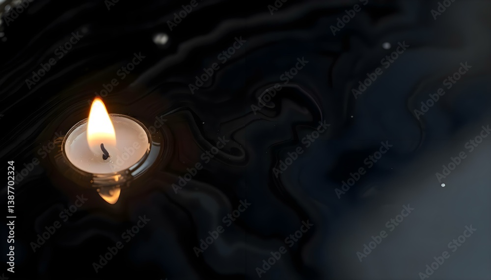 Canvas Prints lit candle floating on top of a body of water