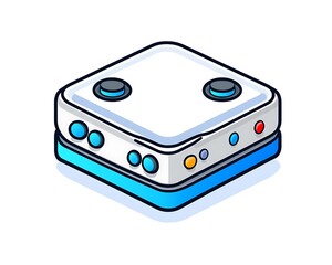Square Device, Isometric View, White Background