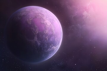 Colorful celestial body illuminated by distant stars in a vibrant galaxy