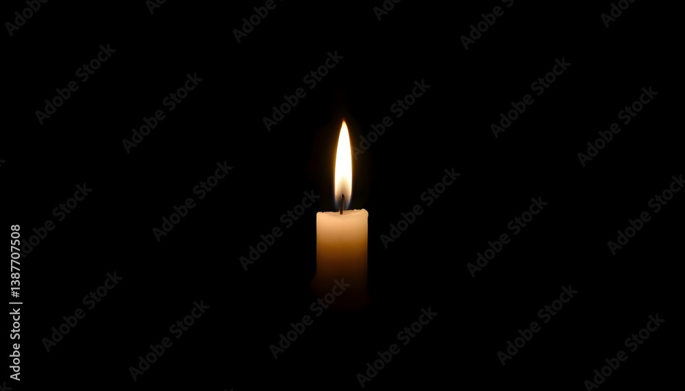Canvas Prints lit candle in the dark with a black background