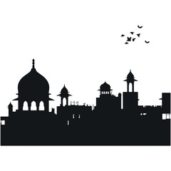 Taj mahal isolated on a white background