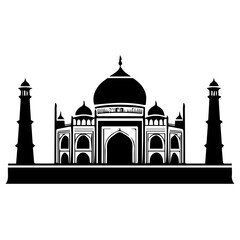 Taj mahal isolated on a white background