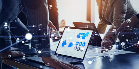 Group of business people meeting and networking concept