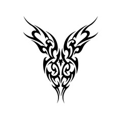 Fototapeta premium Abstract Tribal Tattoo Design in Black and White Representing Body Art or Decoration with copy space