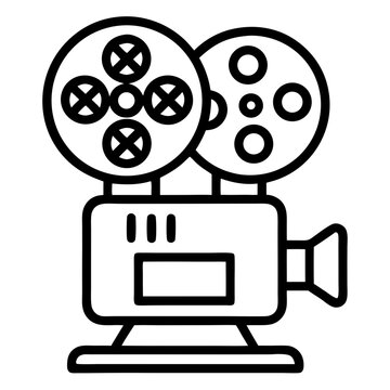recommend clip art: Classic Film Projector Icon on White Background