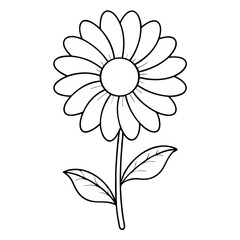 Daisy Flower Coloring Book Page Line Art Drawing
