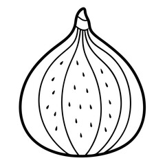 Fig Fruit Coloring Book Page Line Art Drawing