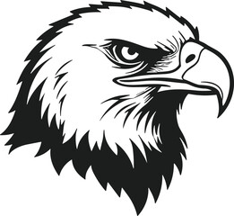 Fierce Eagle Head Silhouette Vector – Bold Predator Bird Design for Logos & Art