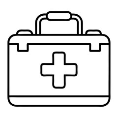 Obraz premium First Aid Kit Coloring Book Page Line Art Drawing