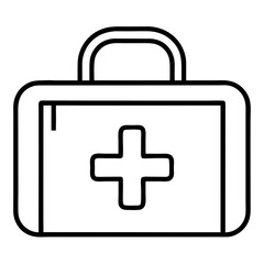 Obraz premium First Aid Kit Coloring Book Page Line Art Drawing