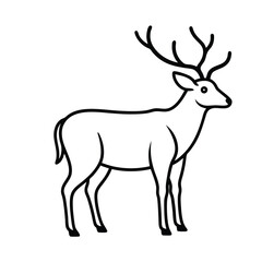 Fototapeta premium elk line art vector illustration 