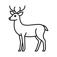 reindeer line art vector illustration