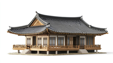 Obraz premium Traditional Korean house with elegant wooden architecture