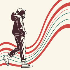 Dancing woman silhouette vector art sketch