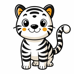 Tiger cub cartoon vector illustration