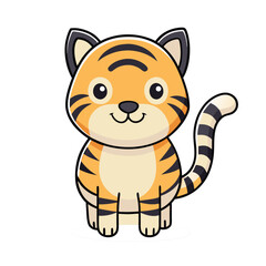Tiger cub cartoon vector illustration