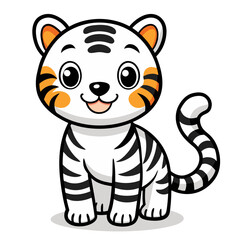 Tiger cub cartoon vector illustration