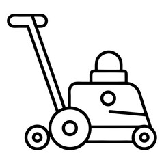 Fototapeta premium Lawn Mower Icon Coloring Page – Simple Outline Drawing on White Background