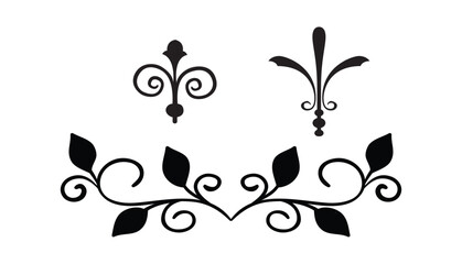 Set luxury ornamental elements collection