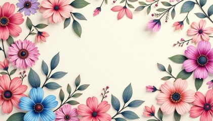 Fototapeta premium Soft paisley floral pattern, delicate pastel shades, fabric, background