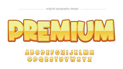 yellow 3d cartoon uppercase isolated letters for logos