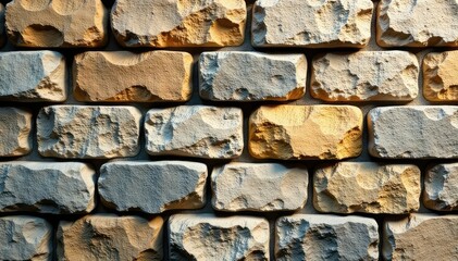 Obraz premium Stone wall, weathered natural texture, repeating structure, building, texture, landscape