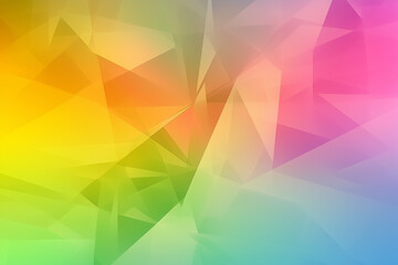 A vibrant geometric abstract wallpaper with neon triangles and futuristic patterns with copy space. Dynamic neon lighting. Modern digital background. 