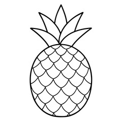 Obraz premium Pineapple Fruit Coloring Book Page Line Art Drawing