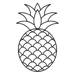 Obraz premium Pineapple Fruit Coloring Book Page Line Art Drawing