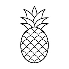 Obraz premium Pineapple Fruit Coloring Book Page Line Art Drawing