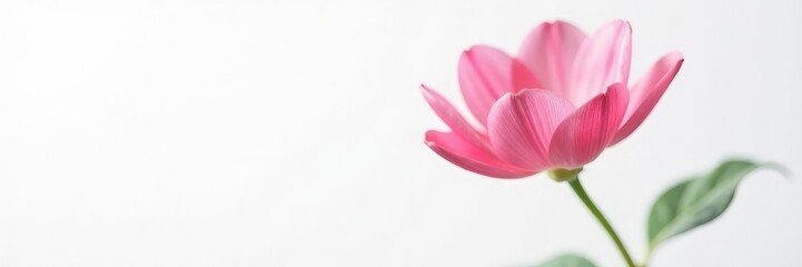 Fototapeta premium Simple yet elegant flower isolated on plain white background, bloom, minimalist