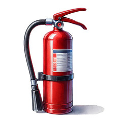 Fire extinguisher on white background illustration