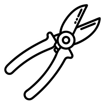 black garden shears outline clip art preview