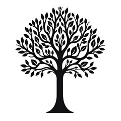 Obraz premium Black-and-White-Tree-Illustration-Minimalist-Tree-Graphic