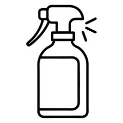 Fototapeta premium Spray Bottle Icon Outline Coloring Page on White Background