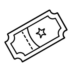 Versatile Ticket Coloring Page Line Art Drawing