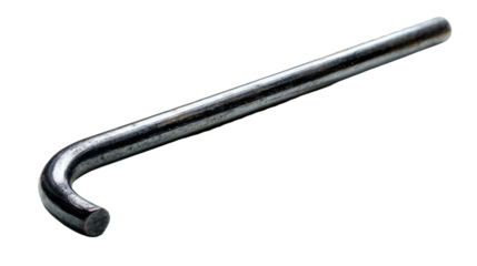 A metal hook used in various industrial applications. transparent background
