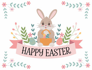 Easter poster, Easter banner, banner, Easter clipart, happy Easter, Easter 2025, 2025, Easter celebration, easter sublimation, easter card, easter, bunny, rabbit, egg, card, spring, cartoon, holiday, 