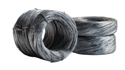 Coiled steel wire for construction use transparent background