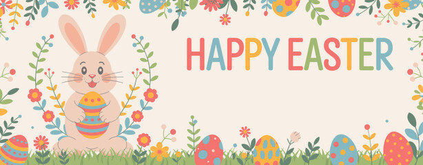 Easter poster, Easter banner, banner, Easter clipart, happy Easter, Easter 2025, 2025, Easter celebration, easter sublimation, easter card, easter, bunny, rabbit, egg, card, spring, cartoon, holiday, 