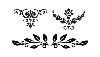 Set luxury ornamental elements collection