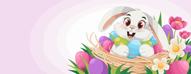 Easter poster, Easter banner, banner, Easter clipart, happy Easter, Easter 2025, 2025, Easter celebration, easter sublimation, easter card, easter, bunny, rabbit, egg, card, spring, cartoon, holiday, 
